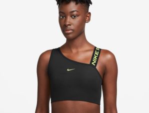 NIKE W NP DF SWSH ASYMMETRIC BRA DM0570-011 Μαύρο