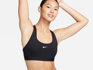 NIKE W NK SWSH LGT SPT BRA DX6817-010 Μαύρο