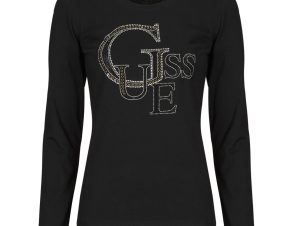 Μπλουζάκια με μακριά μανίκια Guess LS RN GUESS STUDDED LOGO TEE