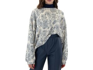 Μπλουζάκια με μακριά μανίκια Moutaki LONG SLEEVE PRINTED OVERSIZED BLOUSE WOMEN