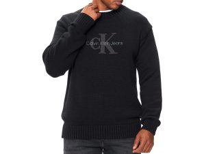 Μπλουζάκια με μακριά μανίκια Calvin Klein Jeans CHENILLE MONOLOGO SWEATER MEN